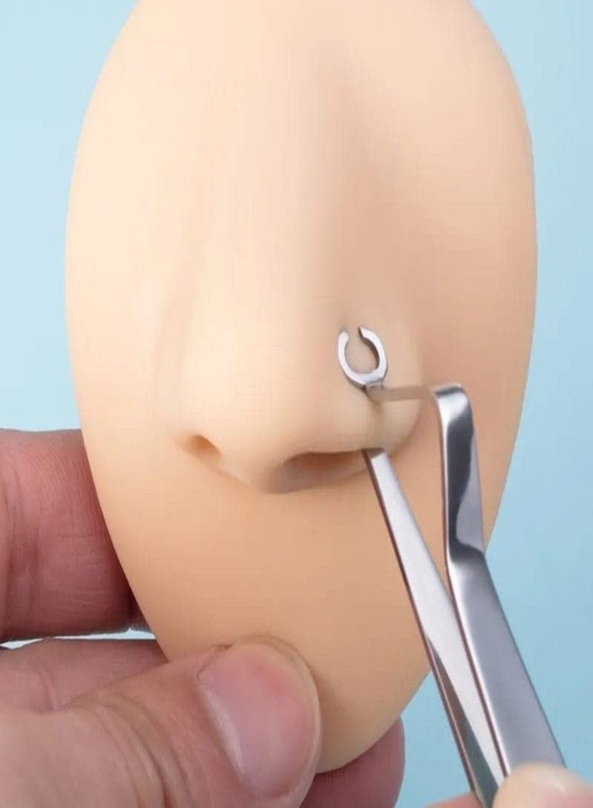 MedTool Surgical Steel Body Piercing Tool Forceps Needle Pipe Clamp Piercing Tweezer Tool Ring Plier Nose Lip Belly Septum Piercing Tool - Image 2